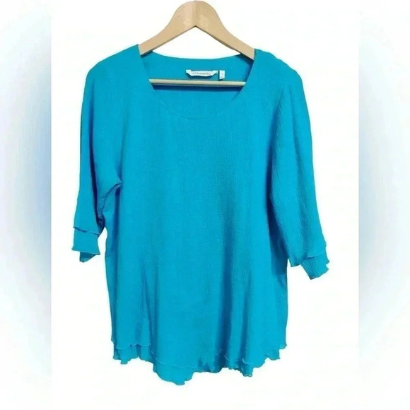 Soft Surroundings Siesta Key Cotton Gauzy Resort Wear Tunic Top Size M - Picture 2 of 10